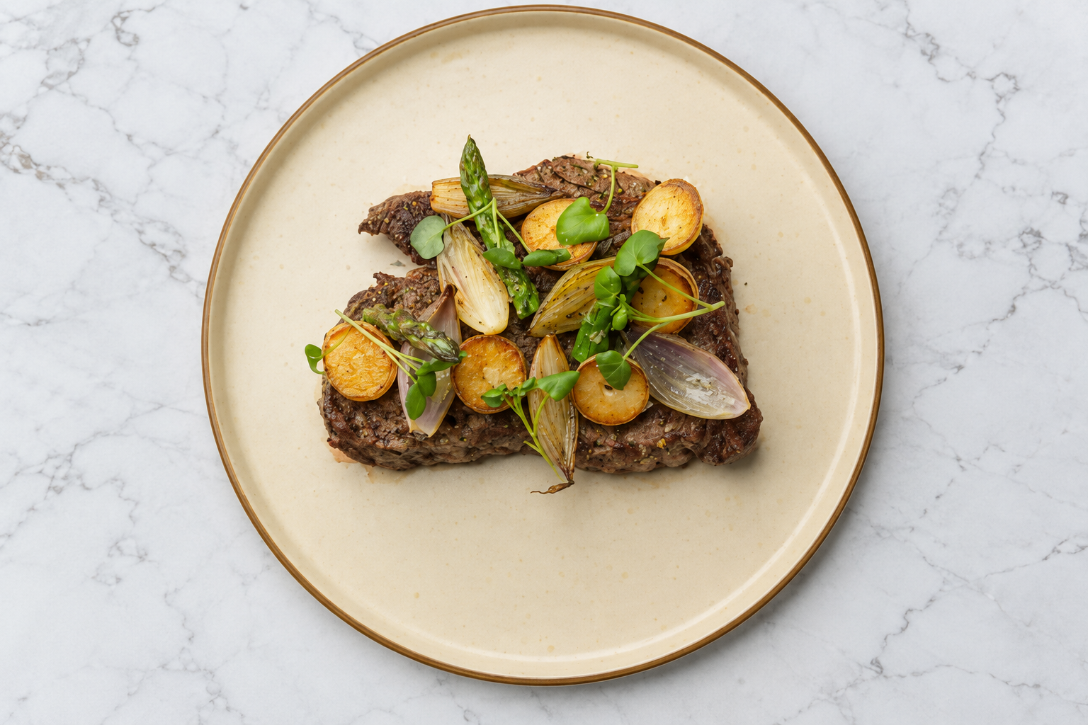 Steakret fra Bistro Solnedgangs aftenkort